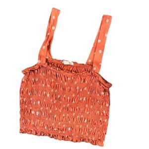 American Eagle Crop Ruffled Elastic Top with Straps, Size M